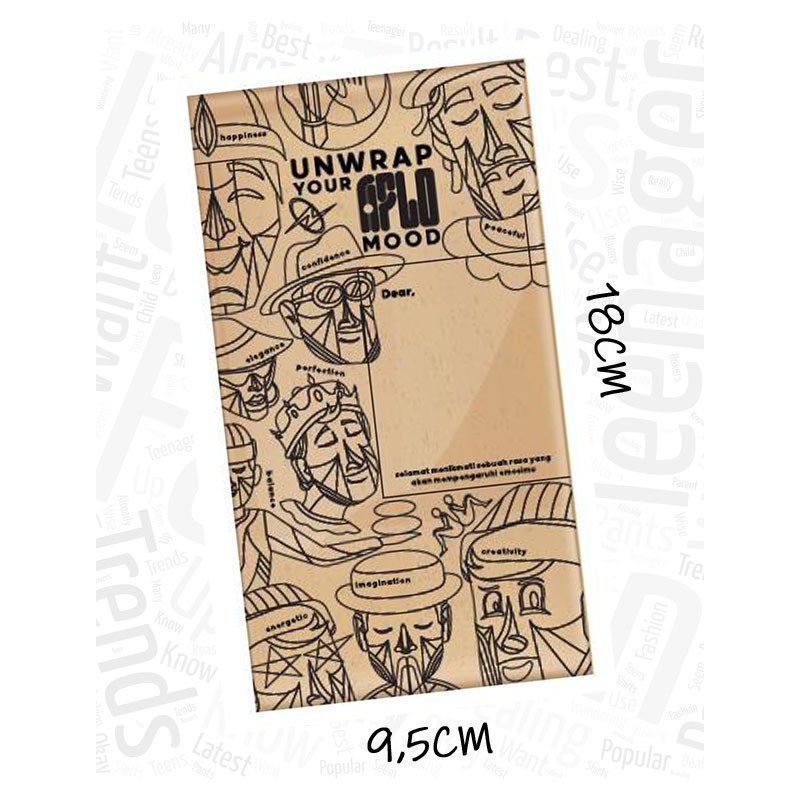 

(25.000PCS) Amplop Packing Flat SOS Kraft 9,5x18 cm (S) + Cetak 1 Warna Hitam Sablon