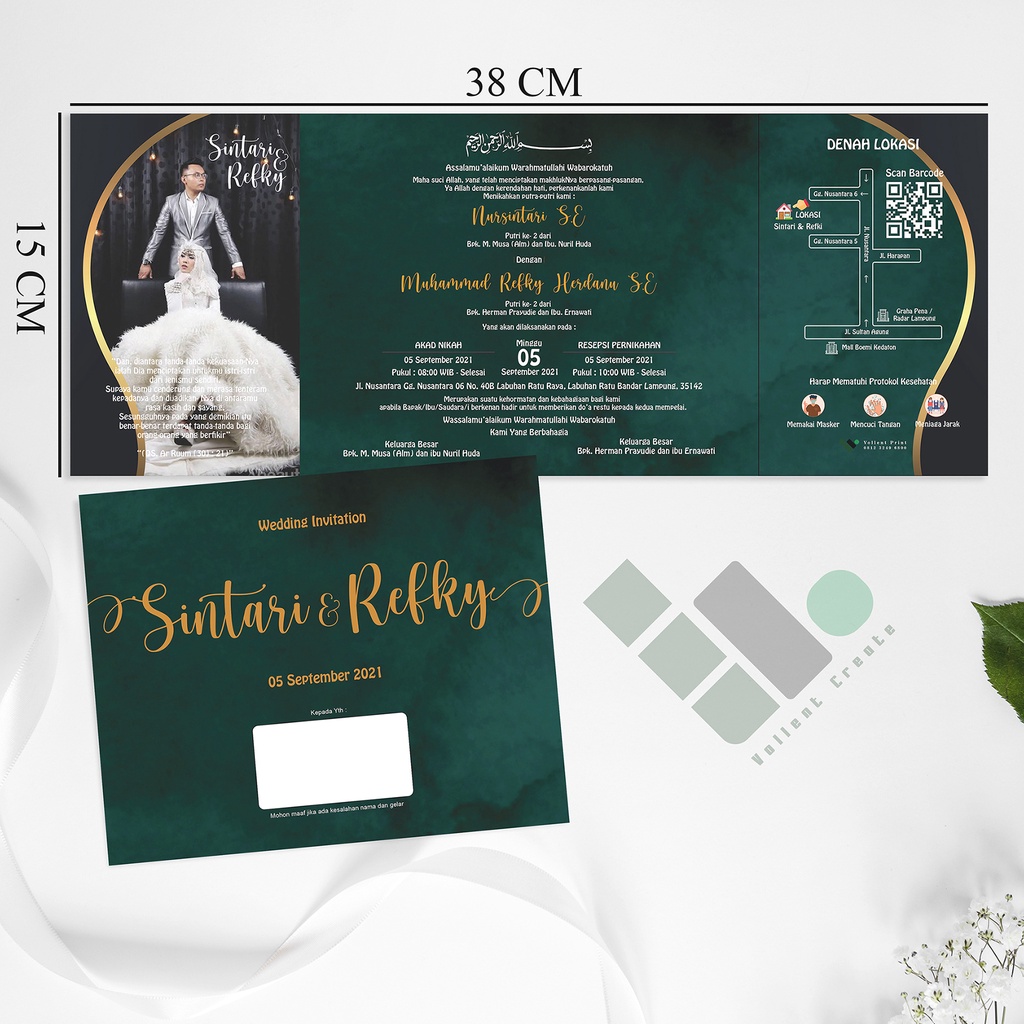 Undangan Pernikahan Full Colour OFSSET Bahan ART CARTOON 230 (Glossy) Mewah, Cetakan Terbaik, The We