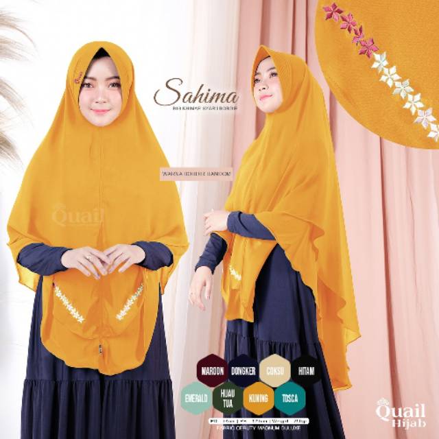 SAHIMA ORIGINAL QUAIL HIJAB | QUAIL MAKASSAR | Khimar Syari | Khimar Jumbo | Khimar Bordir | Army