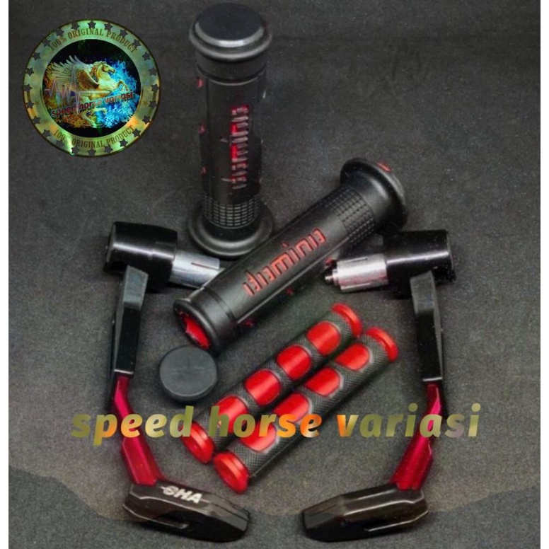 Paket Variasi motor Proguard robot babet+Handgrip Domino sisik+karet handle Uniiversal untuk semua motor