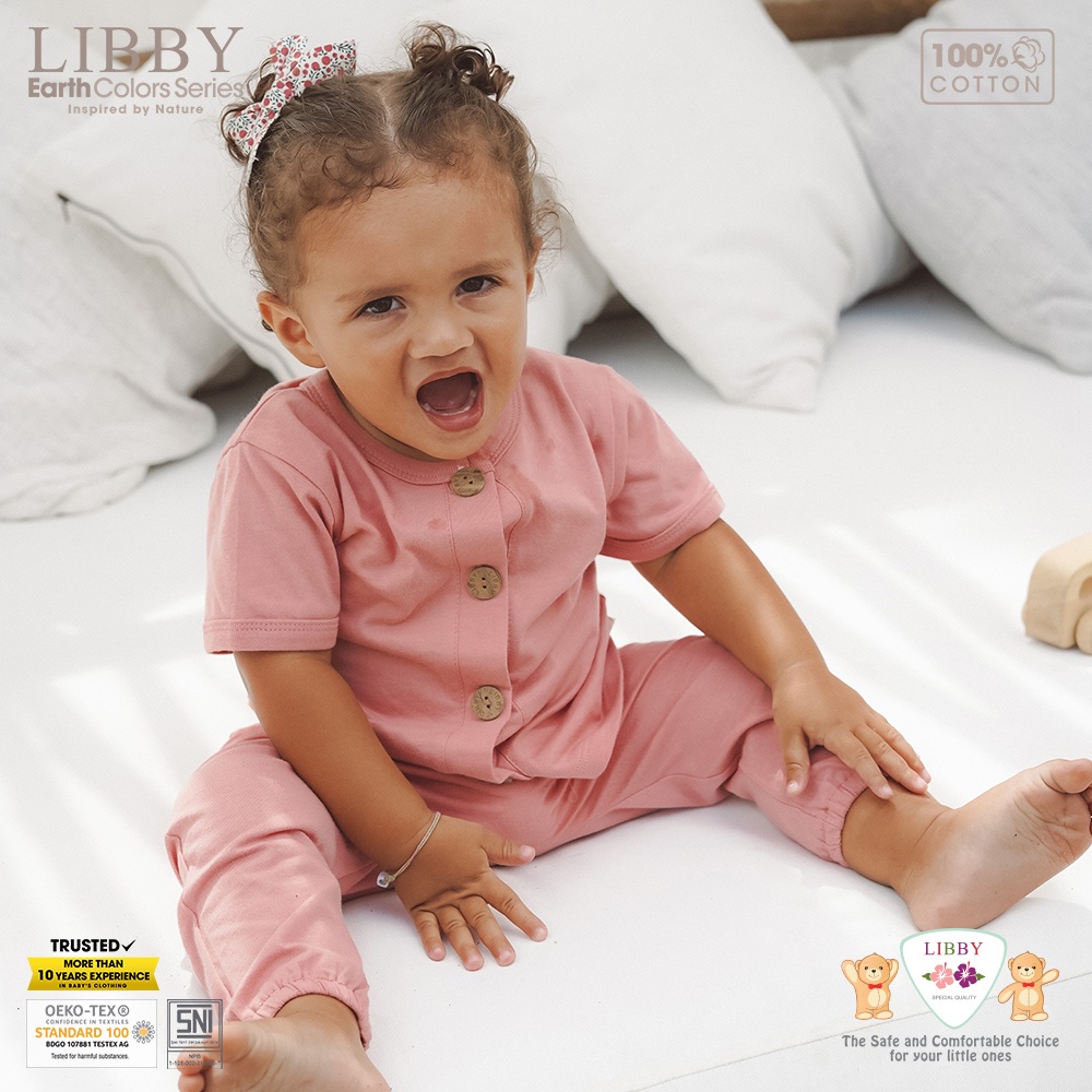 Libby Earth Rocco Set Lengan Pendek Celana Panjang (1stel/pack) / Set Baju Lengan Pendek Celana Panjang (Tersedia varian ukuran dan warna)