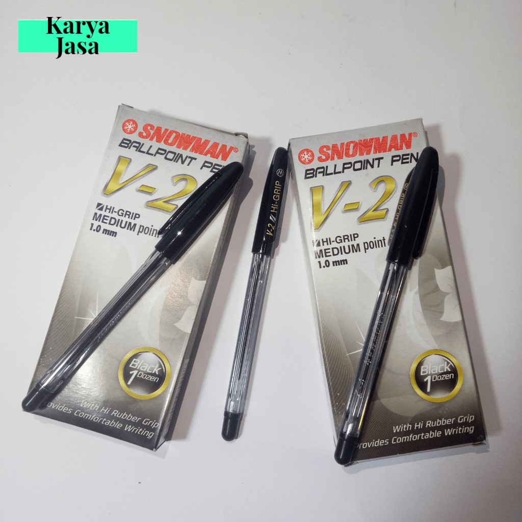 

Snowman V2 Hi-Grip Medium Point 1.0mm| Pulpen Hitam | Grosir ATK Medan