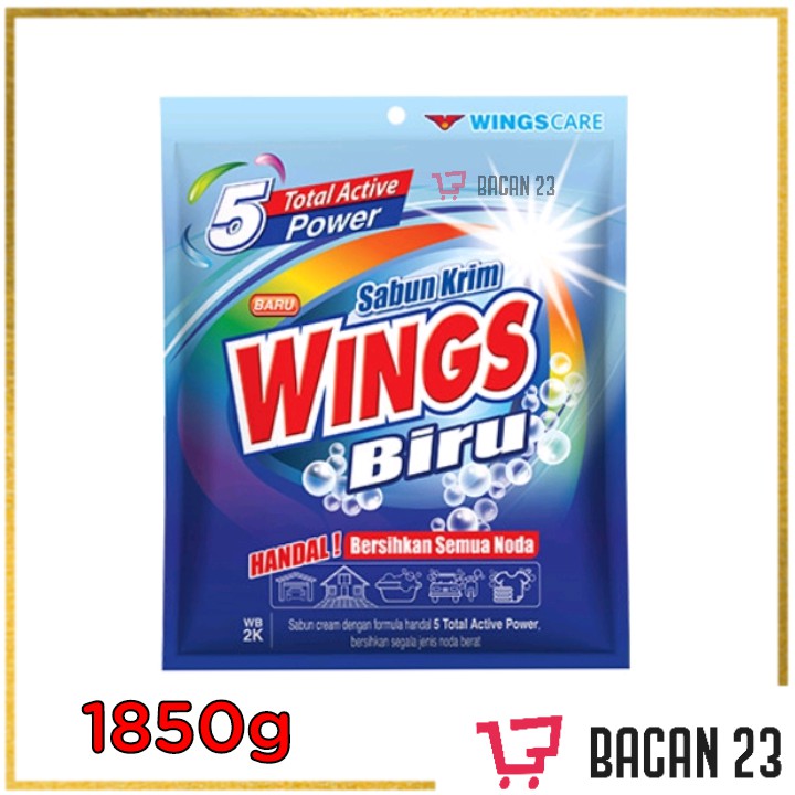 Sabun Krim Wings Biru (1850g)/ Sabun Colek Wings/ Bacan 23 - Sabun23