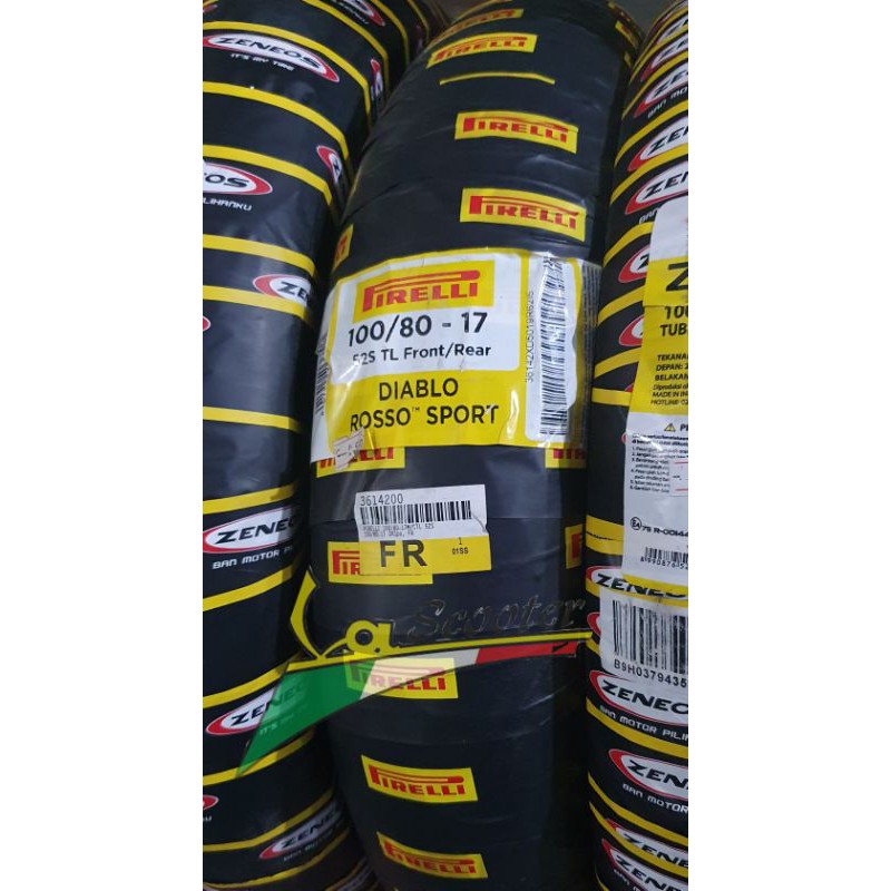 Ban Pirelli 100 80 - 17 Diablo Rosso Sport Ban depan Ring 17 Tubeless