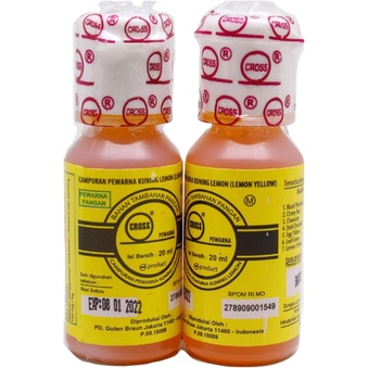 

Cross Pewarna Makanan Kuning Lemon 20ml Campuran Pewarna Pangan Lemon Yellow