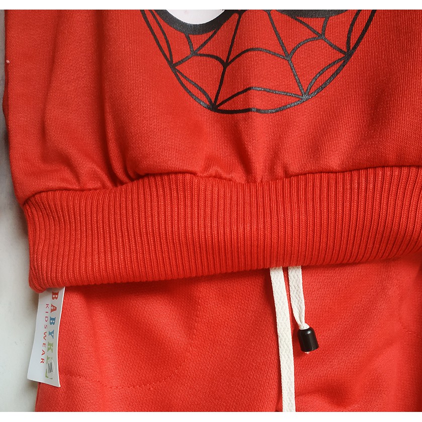 Setelan Jogger Sweater Training Anak Superhero Spiderman Merah Umur 2 3 4 5 6 Tahun