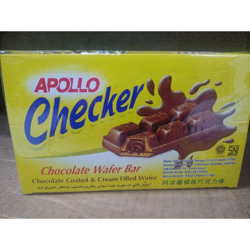 

Apollo Checker chocolate waferball 18gr isi 24pcs