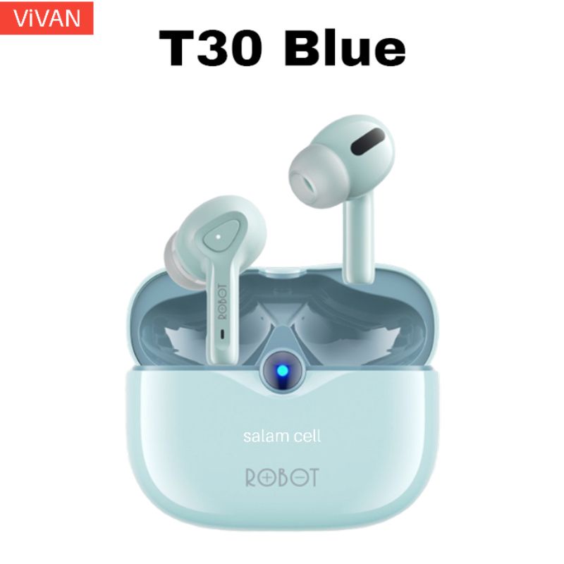 Headset Blutooth Robot airbuds TWS T40NC T20s T10 super bass batre tahan lama Bergaransi