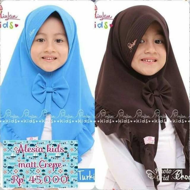 Bergo Alesia Kids ready Choco(coklat pramuka)