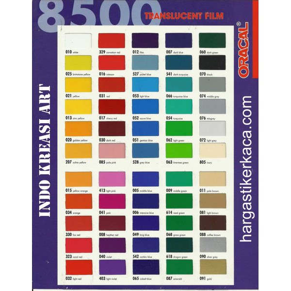 

STIKER ORACAL TRANSLUCENT ( 8500 ) made in GERMANY