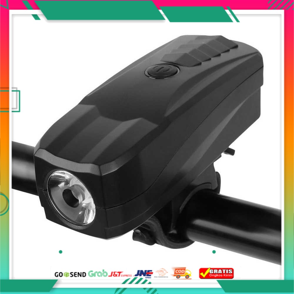 Lampu Sepeda Alarm Klakson Anti air USB RECHARGE Anti Maling