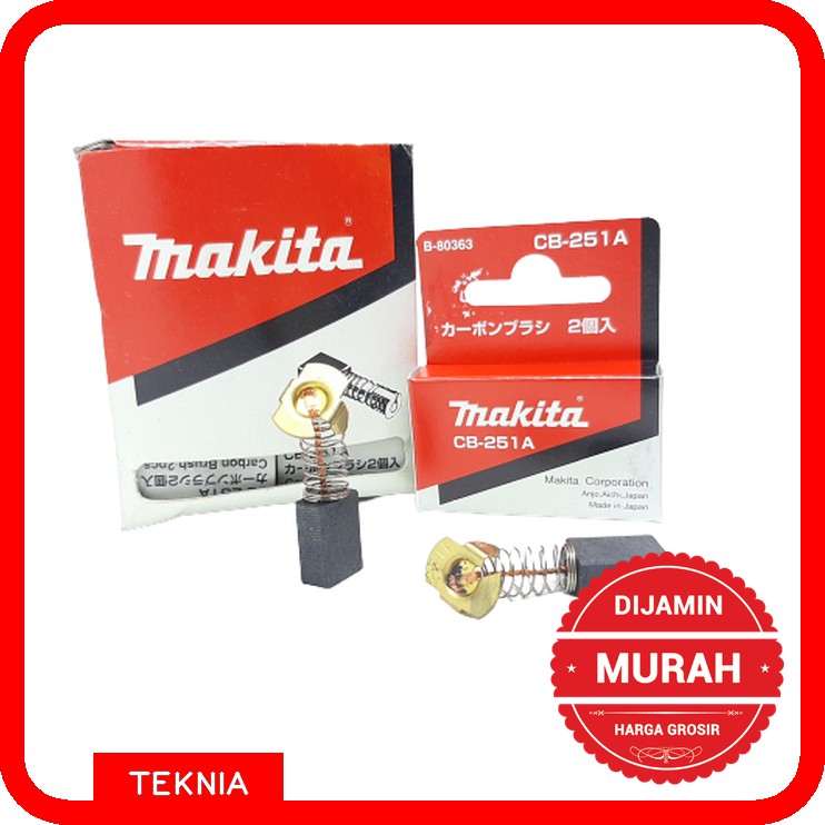 Carbon Brush CB 251A MAKITA - Batu Arang - Original 100%