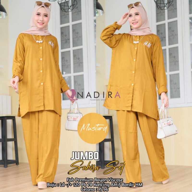 Sabira Set Piyama Wanita Jumbo Rayon Polos