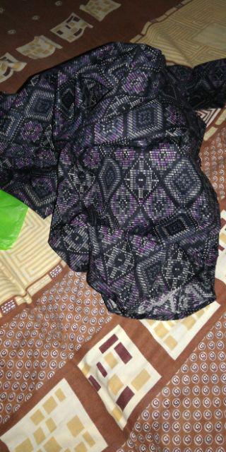 Kemeja Kemeja Batik Songket Black Panjang Kerja Kantor Slimfit Batik Cowok