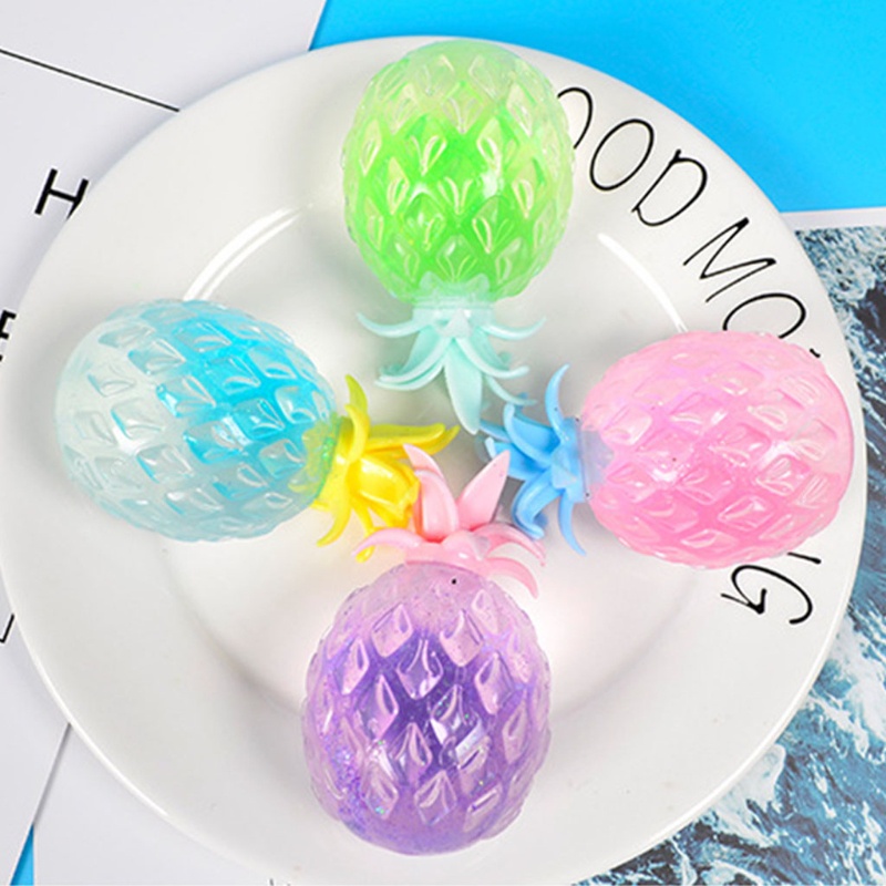 Mary 1Pc Mainan Canda Praktis Interaktif Penghilang Stress Nanas Novelty Toy Fidget Set Spongy Pinch Fidget Vent