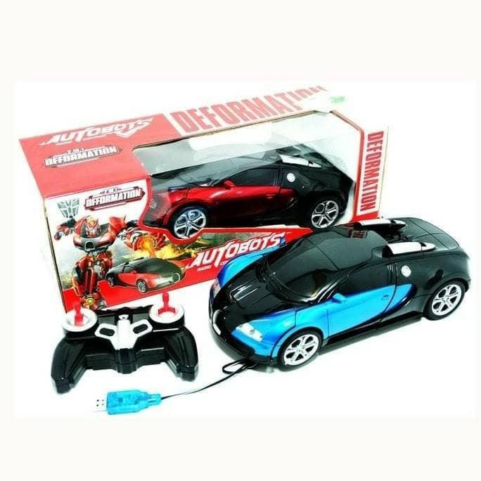 MAINAN ANAK RC DEFORMATION MOBIL REMOTE ROBOT TRANSFORMERS BUMBLEBEE