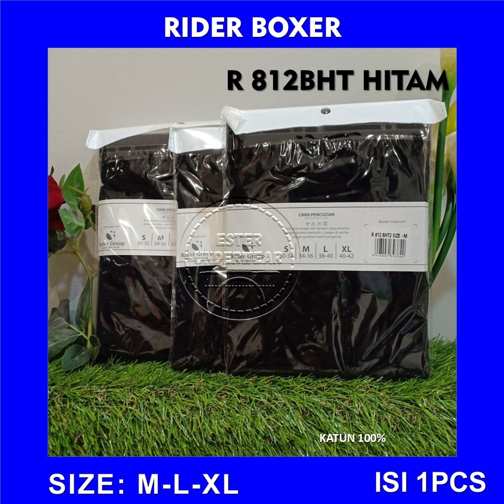 Rider Premium Boxer Man R 812BHT Hitam ISI 1 Pcs