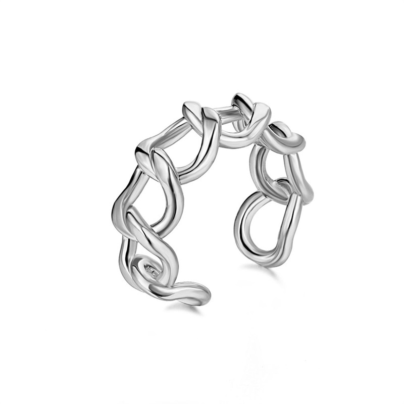 Cincin Model Terbuka Desain Rantai Gaya Vintage Gothic Antik Untuk Unisex