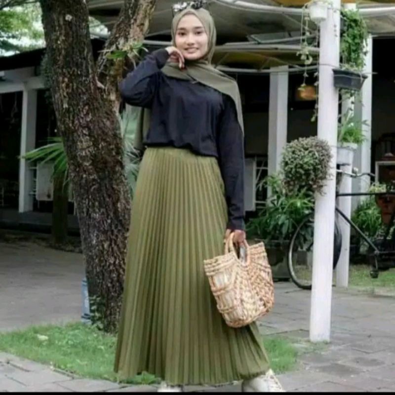 Rok Kerja / Rok plisket Guru / Rok Panjang