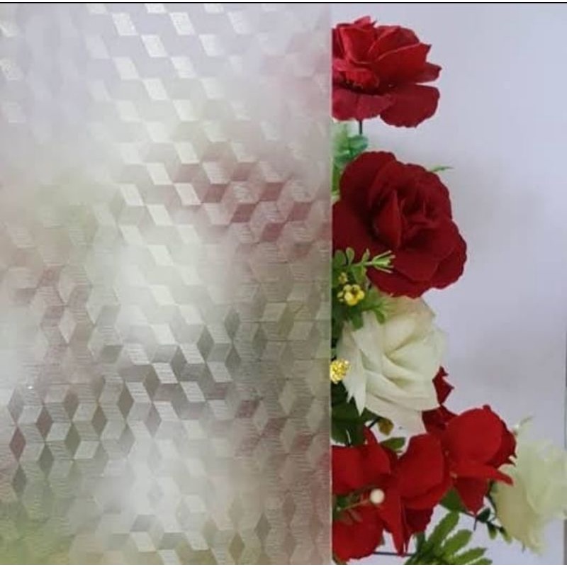 stiker kaca sandblast motif kotak kecil