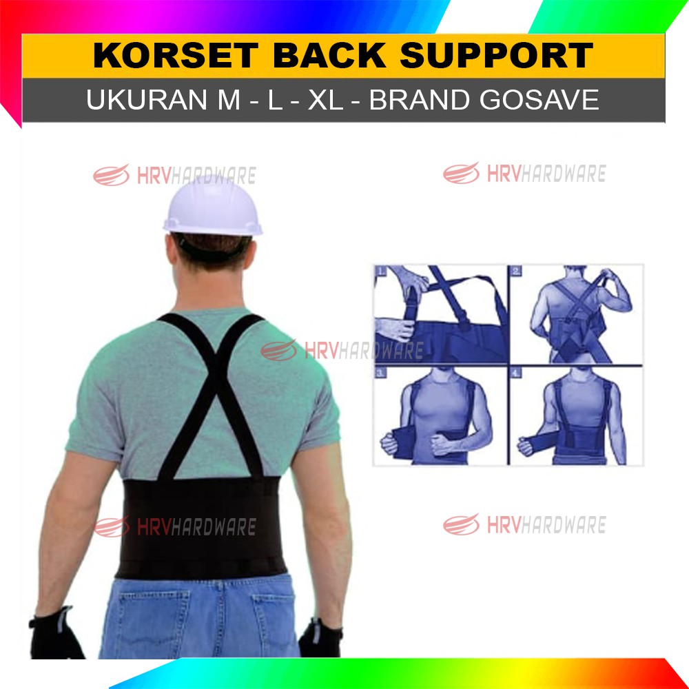 Korset Back Support Belt Sabuk Penyangga Punggung Dan Perut Merk GOSAVE