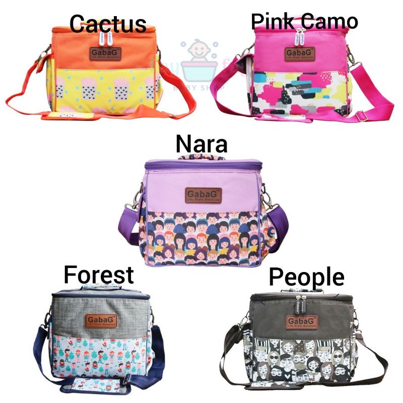 Gabag Cooler Bag Single Sling Series People Nara Pink Camo Cactus Forest (Free 2 Pack Ice Gel)/ Tas 
