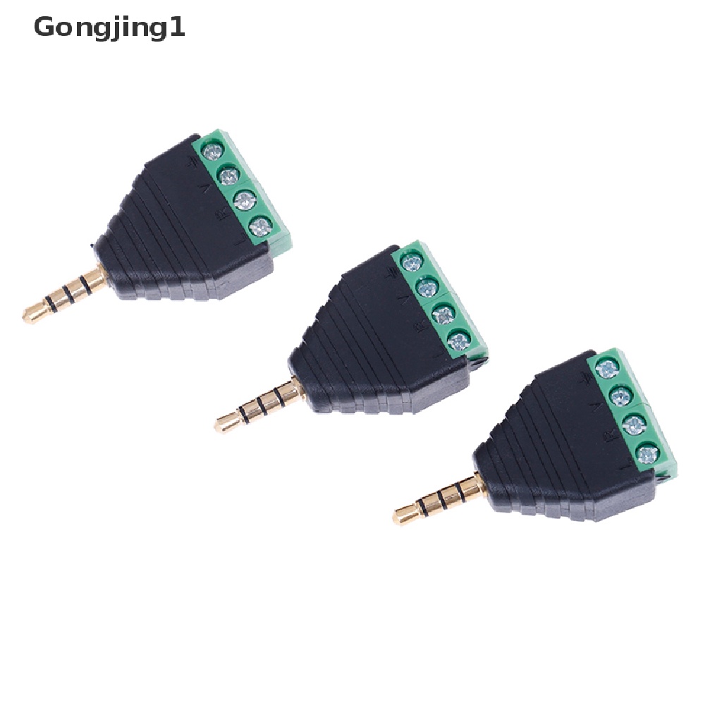 Gongjing1 Konektor Kabel Jack Audio Stereo Av 4-pole 3.5mm Male 4-pin