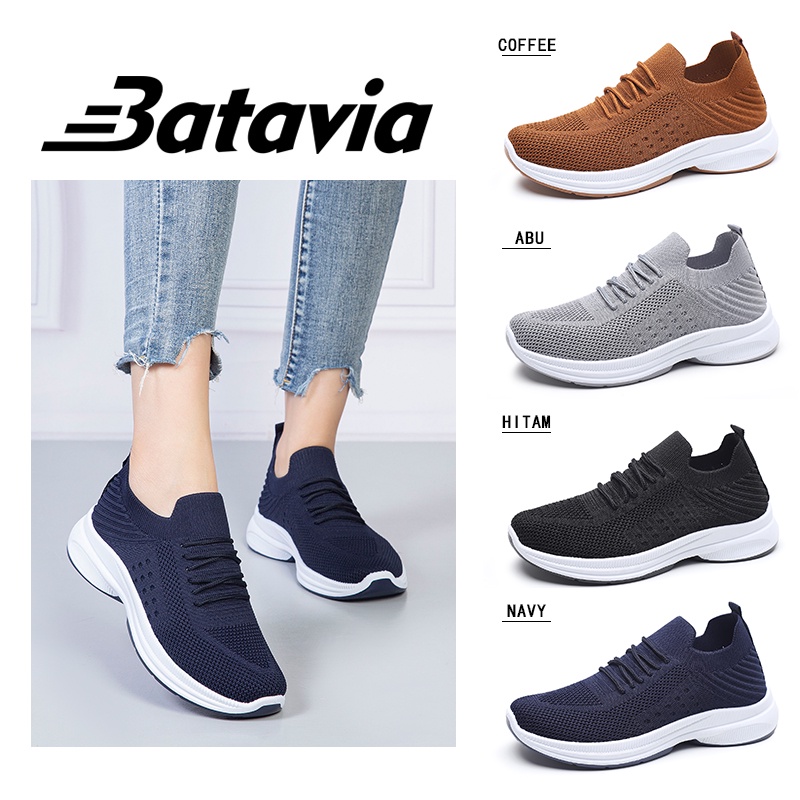 Batavia Sepatu kanvas wanita terbaru sepatu wanita kasual datar nyaman sepatu wanita A107