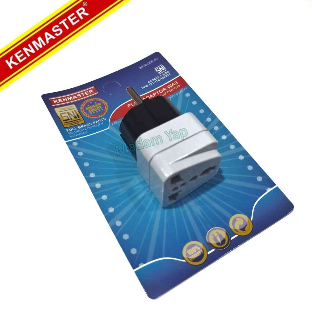 KENMASTER STEKER COLOKAN LISTRIK PLUG CONVERTER KAKI 3 KE 2 WA9 XX407A