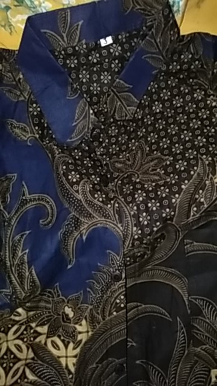 Baju Batik Pria Abadi Batik Jumbo Biru Navy M-6xl Kemeja Batik Pria Lengan Panjangterviral Di Shopee