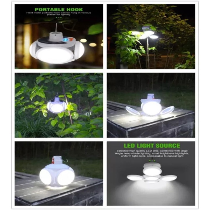 Lampu Solar LED Emergency 45w Solar Charging Lampu Darurat Lampu Tenda Camping Mode Football