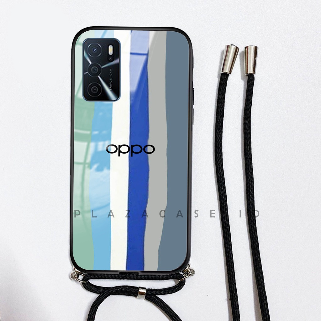 Softcase Glass Kaca + Tali - K108 -  For Oppo A54 A16 A15 A5S RENO 5 RENO 5F RENO 6 - Case Lucu - Case Oppo A54 - Casing Hp Oppo A16 - Casing Hp Oppo A15 - Kesing Oppo A5S - Softcase RENO 5 - Casing RENO 5F - Sarung Hp RENO 6 4G - Case A54 - Plazacase