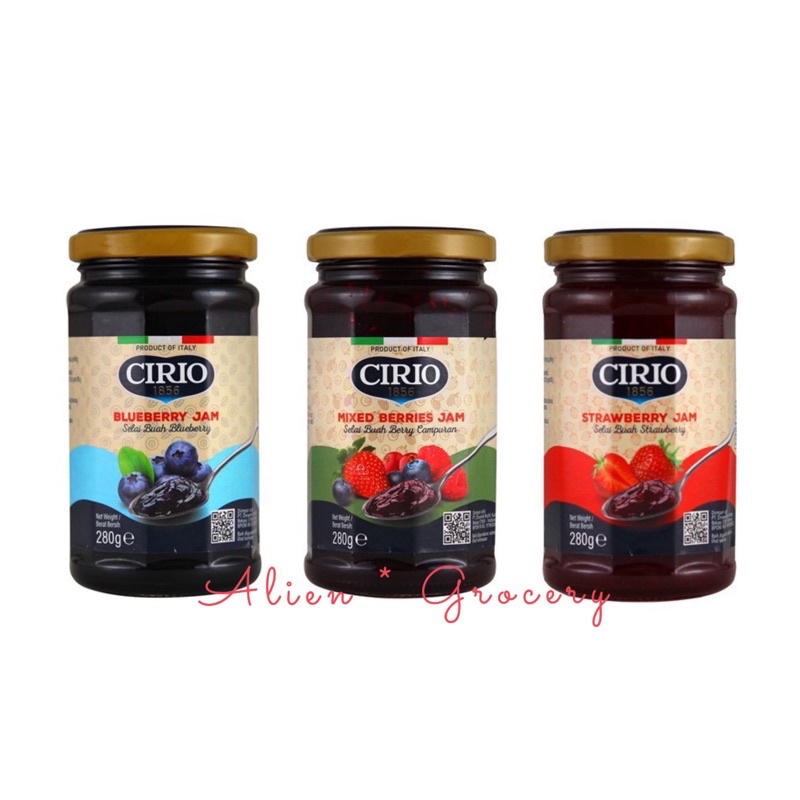 CIRIO Selai Jam Preserves Blueberry Strawberry Mixed Berries 280gr