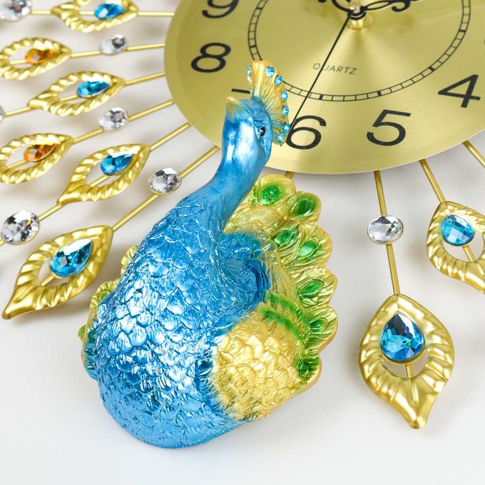 TD-AI01 SAFEBET Jam Dinding Bulat Quartz Clock Diamond Peacock 60CM - H19