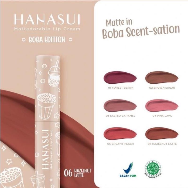 HANASUI Mattedorable Lip Cream Boba Edition