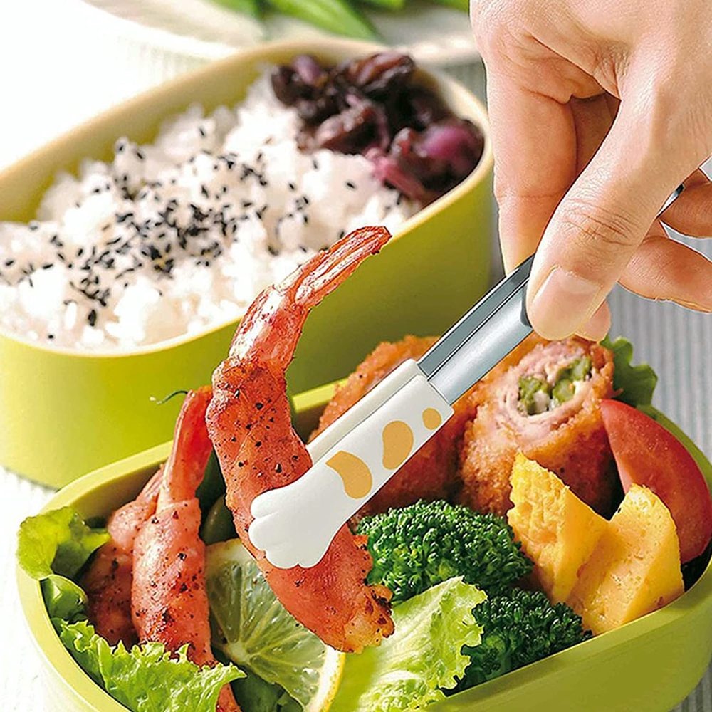 Alat Penjepit Makanan Bentuk Kartun Cakar Kucing Bahan Stainless Steel Untuk Memasak