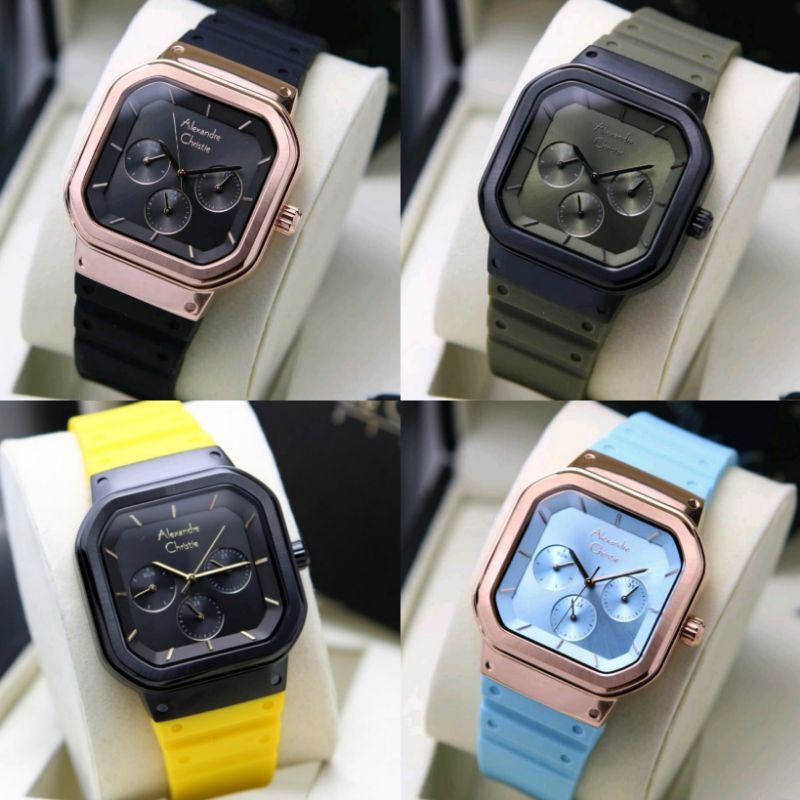 Jam Tangan Wanita Alexandre Christie New Ac 2811 Bf Rubber Original Fashion Wanita