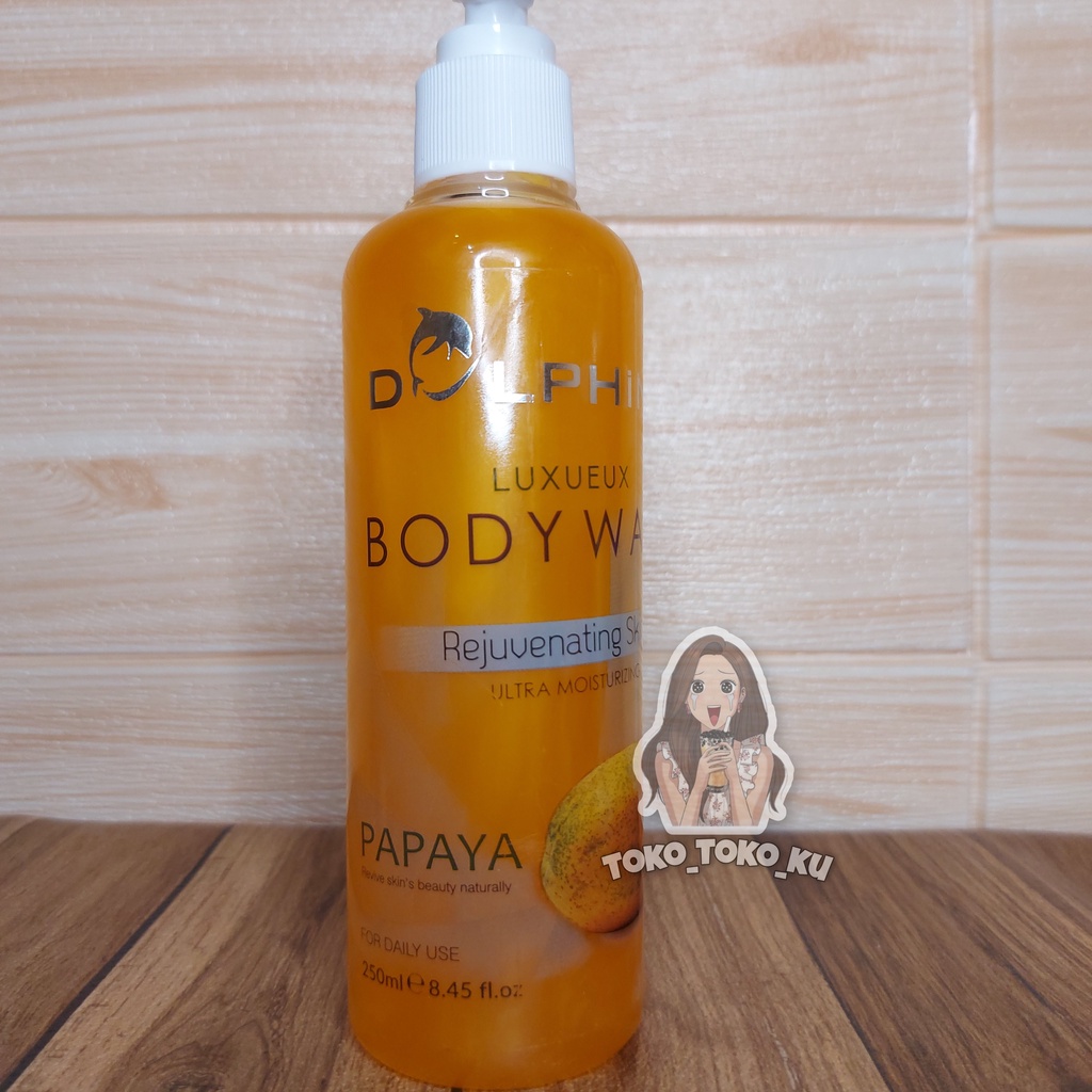 SABUN PEPAYA DOLPHIN 250ML - Dolphin body wash bubble bath