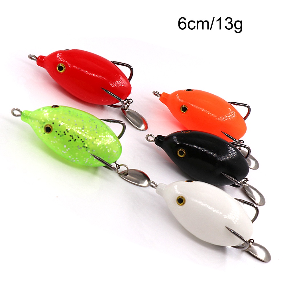 Umpan Pancing Katak 6cm/13g Soft Frog Fishing Lure Mini Soft Lure Double Hooks Top Water Ray Frog Artificial Bait