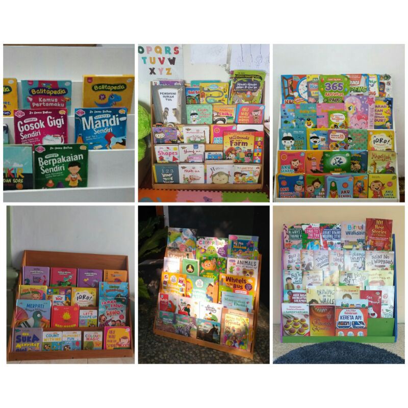 Rak Buku Anak Montessori 5 susun Shopee Indonesia