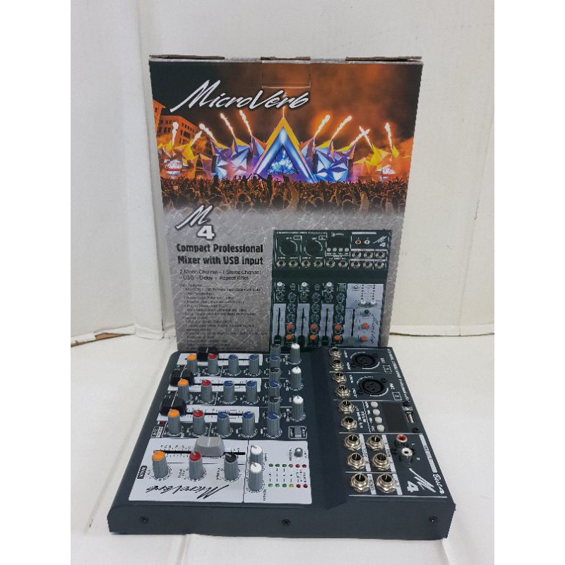 MIXER MICROVERB BEST4/BEST 4( 4CHANNEL )USB,MP3,BLUETOOTH-SOUNDCARD TO PC ORIGINAL PRODUCT