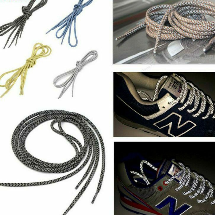 tali sepatu reflective 3M shoelaces rope runner sneakers shoes panjang 125cm tali sepatu bulat