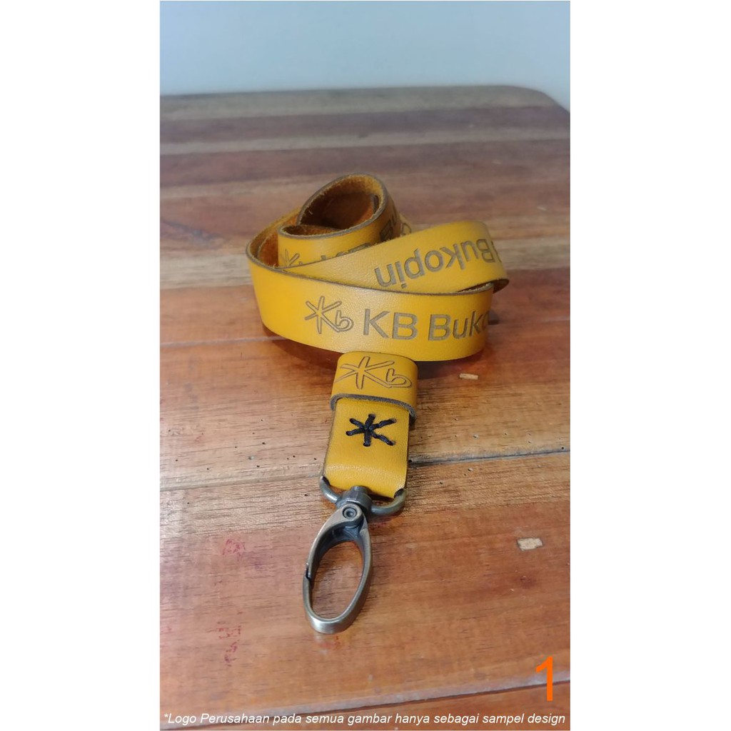 

7 TALI LANYARD 2cm KULIT Id Card Nametag CUSTOM logo_L15