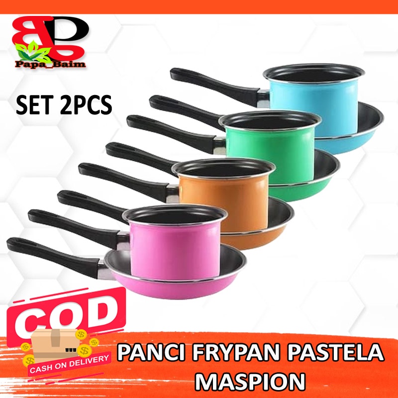 Pastela Panci Teflon + Panci Anti Lengket 1set Isi 2pcs / Milkpan Pastela Maspion