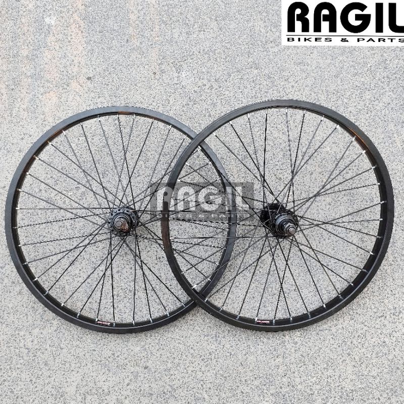 WHEELSET SEPEDA 20 INCH DEPAN / BELAKANG RODA JADI SIAP PASANG PAKAI WHEEL SET SELI LIPAT MINION MIN