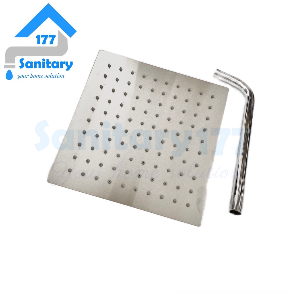 Wall Shower Tembok rainfall Stainless 10 in Kotak slim Ws10-Shower Tembok slim tipis minimalis segiempat wall mounted