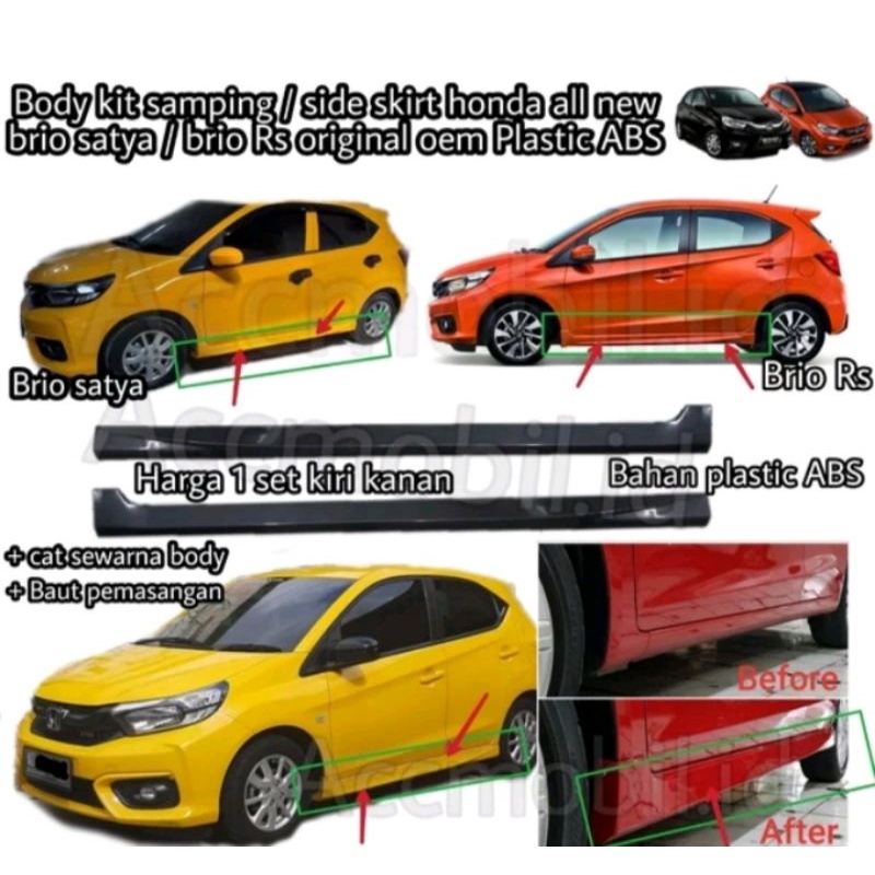 Bodykit samping body kit Side skirt all new brio satya rs original oem plastic abs