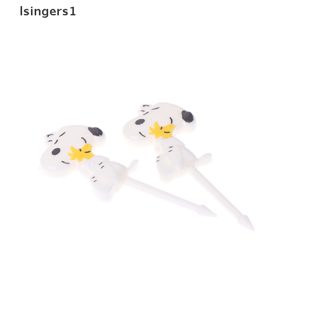 (lsingers1) 8pcs Garpu Buah / Kue / Dessert Mini Desain Kartun Hewan Untuk Anak