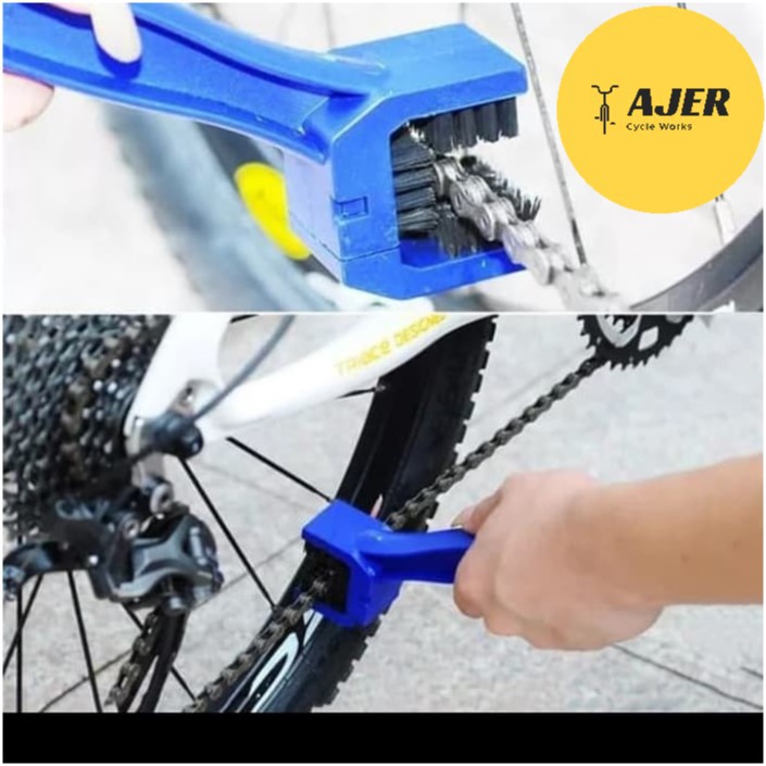 Sikat Rantai Sepeda dan Motor U shape alat pembersih sprocket gear gir bicycle chain cleaner tool