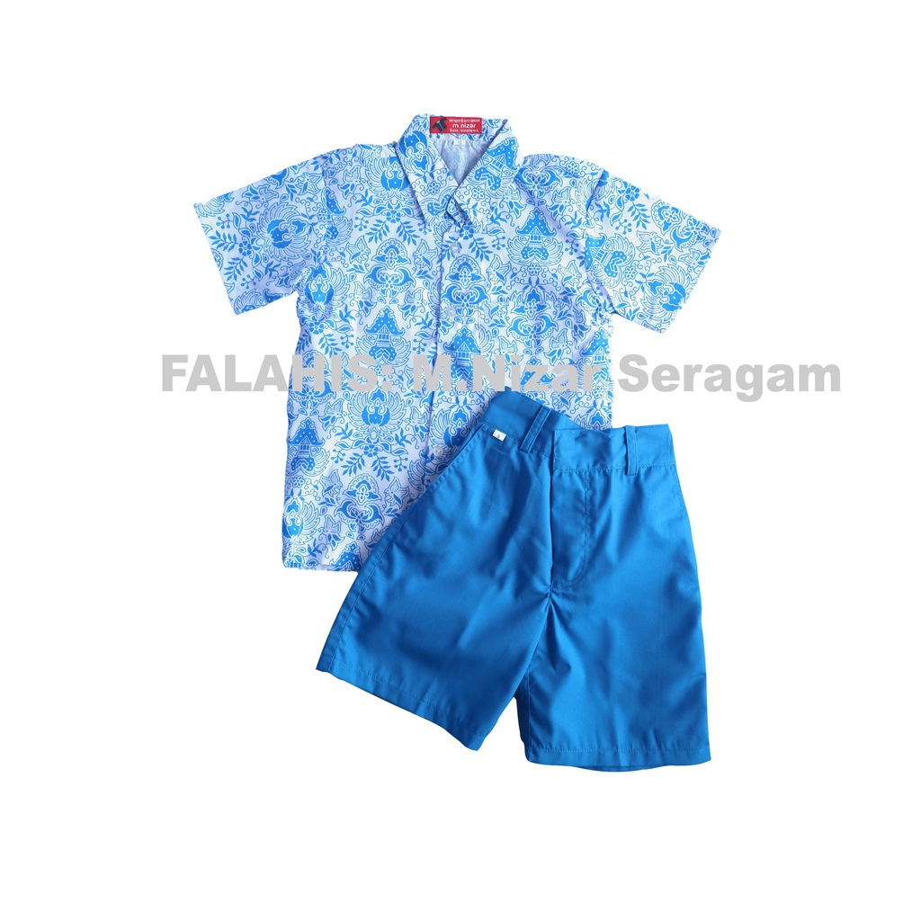 Setelan Seragam Batik TK Biru